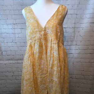 NWT J. Crew Swingy Yellow White Floral V Neck Dress Size XS